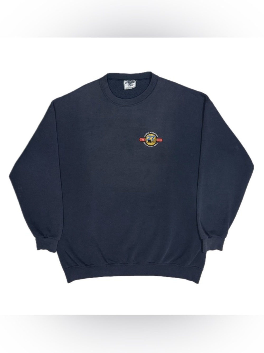 Vtg 90s Lee navy Boston Marathon Jimmy Fund Walk 27 mile club sweatshirt mens XL